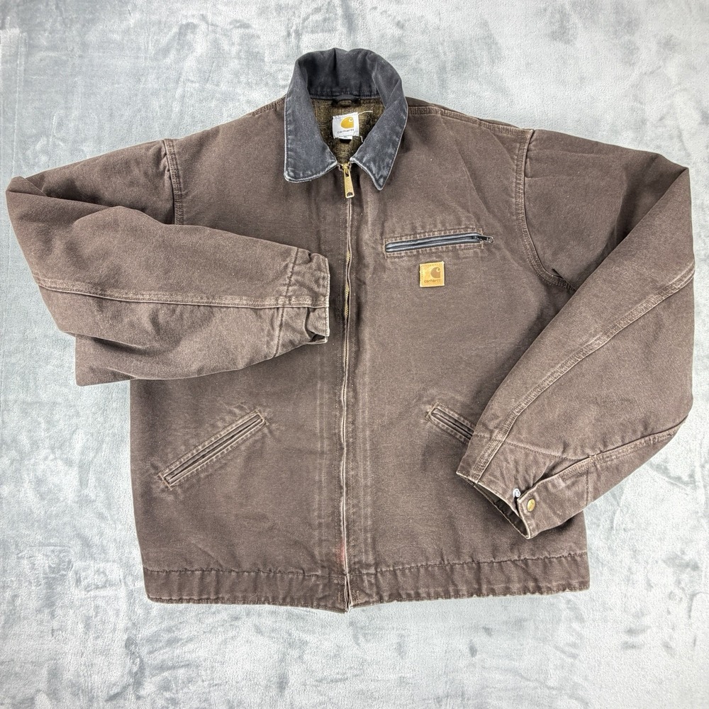 Vintage 2006 Carhartt J97 DKB Detroit Jacket Mens XL Tall Faded Brown